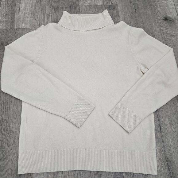 Uniqlo 100% Cashmere Cream Turtleneck Sweater S Soft Luxe Minimalist old money - Picture 1 of 6
